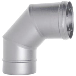 Canna fumaria tubo coassiale INOX curva 90 D. 80/125 INOX CE stufa pellet Made in Italy