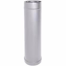 Tubo coassiale INOX elemento diritto L 1 mt diametro 80/125 CE in acciaio 316 perstufa pellet. Made in Italy. Canna fumaria c ...