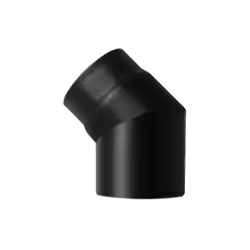 Curva 45 DN 125 mm, 600 gradi, smaltato verniciato nero per stufa a legna. Made in Italy. Elemento in acciaio al carbonio sal ...
