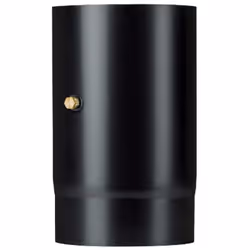 Tubo 0,25 mt con prelievo fumi DN 120 mm, 600 gradi, smaltato verniciato nero per stufa a legna. Made in Italy. Elemento in a ...