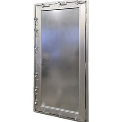 Porta antiallagamento su misura anta unica altezza da 160 a 220 cm larghezza da 100 a 150 cm colore alluminio