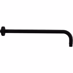 Attacchi maschio 1/2" - 1/2". Braccio doccia 24 mm, finitura Nero opaco completo di Rosone.