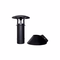 Tubo coassiale nero terminale verticale diametro 80/130 CE in acciaio 316 per stufa pellet. Made in Italy. Canna fumaria coas ...