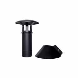 Tubo coassiale nero terminale verticale diametro 100/150 CE in acciaio 316 per stufa pellet. Made in Italy. Canna fumaria coa ...