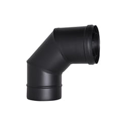 Curva 90 canna fumaria tubo coassiale d. 80/130 nero ce in acciaio 316 per stufa pellet Made in Italy uni 1856/2