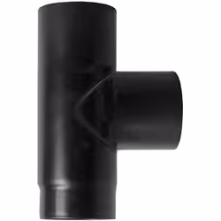 Raccordo caldaia a T 90 fm-f DN 120 mm, 600 gradi, smaltato verniciato nero per stufa a legna. Made in Italy. Elemento in acc ...