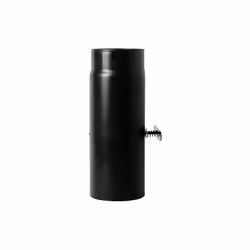 Tubo 0,25 mt con serranda DN 130 mm, 600 gradi, smaltato verniciato nero per stufa a legna. Made in Italy. Elemento in acciai ...