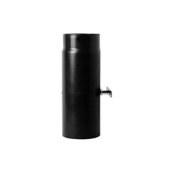 Canna fumaria Tubo 0,25 mt con serranda dn 130 smaltato nero 600 gradi stufa legna ce Made in Italy