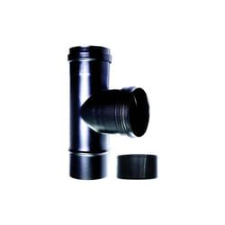 Raccordo caldaia a t 90 fm-f dn 100 mm smaltato 600 gradi stufa pellet tubo nero ce Made in Italy .
