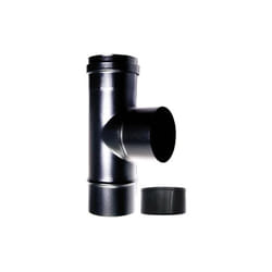 Raccordo caldaia a t 90 fm-m dn 100 mm smaltato 600 gradi stufa pellet tubo nero ce Made in Italy