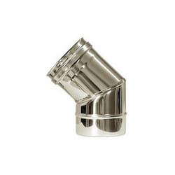 MBM - Curva 45 canna fumaria dn 80 tubo acciaio inox 316