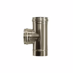 Taccordo a T 90 femmina canna fumaria Dn 200. Tubo in acciaio inox 316 a parete semplice. Raccordo T maschio-femmina con stac ...
