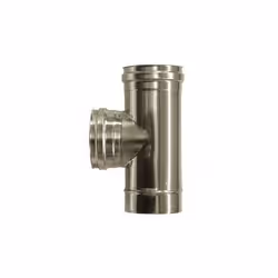 Taccordo a T 90 femmina canna fumaria Dn 250. Tubo in acciaio inox 316 a parete semplice. Raccordo T maschio-femmina con stac ...