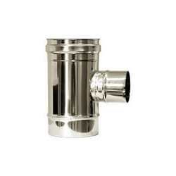 Raccordo t 90 ridotto dn 80 canna fumaria dn 200 tubo acciaio inox 316