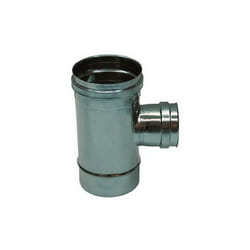 Raccordo t 90 ridotto dn 80 femmina canna fumaria dn 140 tubo acciaio inox 316