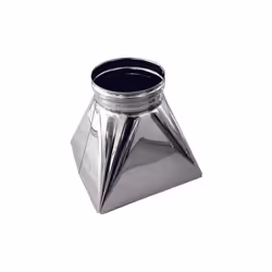 Tramoggia quadro x-tondo DN 140 canna fumaria, tubo acciaio inox 316 parete semplice. La tramoggia viene impiegata per colleg ...