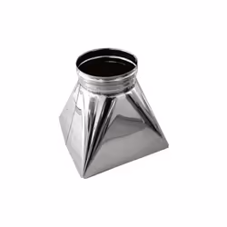 Tramoggia quadro x-tondo DN 250 canna fumaria, tubo acciaio inox 316 parete semplice. La tramoggia viene impiegata per colleg ...