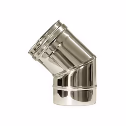 Canna fumaria a parete doppia inox DN 100/150. Le curve a 45 vengono utilizzate per eseguire deviazioni o disassamenti. Posso ...