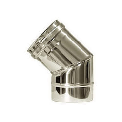 Canna fumaria parete doppia coibentata inox curva 45 dn 100/150