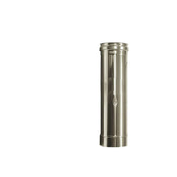Canna fumaria parete doppia coibentata inox elemento fumi dn 100/150 lunghezza 0,5 m.