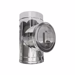 Ispezione canna fumaria a parete doppia inox DN 80/130. L'elemento ispezione viene installato alla base della canna fumaria p ...
