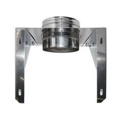 MBM - Canna fumaria parete doppia coibentata inox supporto murale aperto dn 80/130