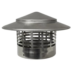 Terminale di estrazione fumi con tappo di ventilazione in acciaio inox SUS304, diametro 150mm