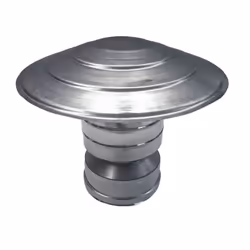 Terminale cappello cinese canna fumaria a parete doppia inox DN 100/150. Questo cappello antivento è un terminale della canna ...
