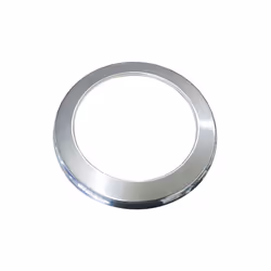Rosone tondo in acciaio inox, finitura grezza, da verniciare, diametro interno 202 mm. diametro esterno 285 mm, per canna fur ...