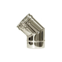 Canna fumaria parete doppia coibentata aria inox dn 080/100 curva 45