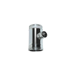 Canna fumaria parete doppia coibentata aria inox dn 100/120 raccordo t 90 ridotto 80 parete singola