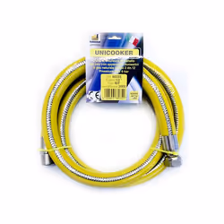 Tubo flessibile gas per cucina unicooker m/f l 2 mt 1/2". Marchio CE a norma EN 14800. . Tubo gas CE norma di riferimento UNI ...