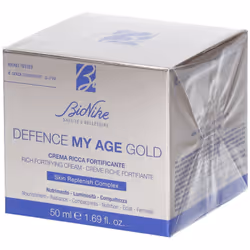 Crema Fortificante Bionike della linea Bionike Defence My Age Gold pensata per donare elasticità e compatezza alla pelle matu ...
