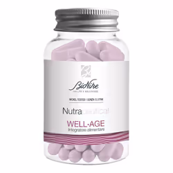 Bionike Nutraceutical Well-Age è un integratore formulato per donna contro invecchiamento della pelle e per migliorare elasti ...