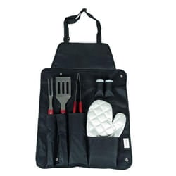 Set 6 utensili con grembiule per barbeque