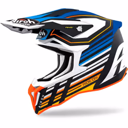 Airoh Strycker Shaded Carbon Casco motocross, blu, dimensione XS per uomo