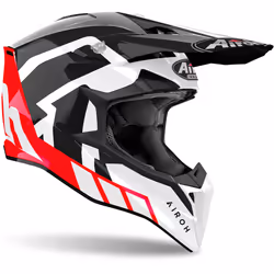Airoh Wraaap Reloaded Casco da motocross, nero-bianco-rosso, dimensione XL per uomo