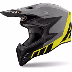 Airoh Wraaap Reloaded Casco da motocross, nero-grigio-giallo, dimensione L per uomo