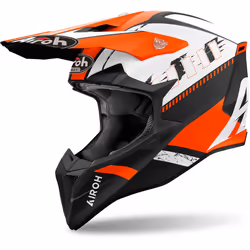 Airoh Wraaap Feel Casco da motocross, nero-bianco-arancione, dimensione XL per uomo
