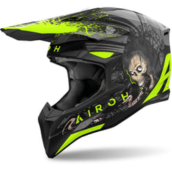 Airoh Wraaap Darkness Casco da motocross, nero-giallo, dimensione XS per uomo