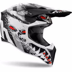 Airoh Wraaap Demon Casco da motocross, nero-bianco-rosso, dimensione L per uomo