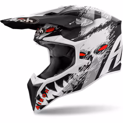 Airoh Wraaap Demon Casco da motocross, nero-bianco-rosso, dimensione XL per uomo