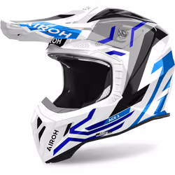 Airoh Aviator Ace 2 Ground Casco da motocross, bianco-blu, dimensione XS per uomo