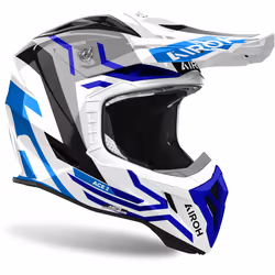 Airoh Aviator Ace 2 Ground Casco da motocross, bianco-blu, dimensione XS per uomo