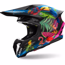 Airoh Twist 3 Amazonia Casco da motocross, nero-multicolore, dimensione XL per uomo