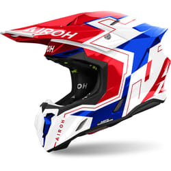 Airoh Twist 3 Dizzy Casco da motocross, bianco-rosso-blu, dimensione S per uomo