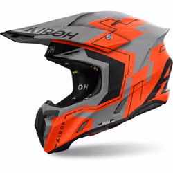 Airoh Twist 3 Dizzy Casco da motocross, grigio-arancione, dimensione L per uomo