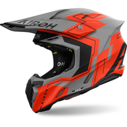 Airoh Twist 3 Dizzy Casco da motocross, grigio-arancione, dimensione L per uomo