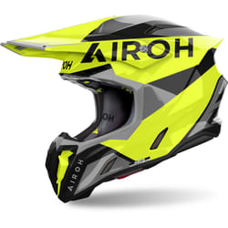 Airoh Twist 3 King Casco da motocross, nero-grigio-giallo, dimensione S per uomo