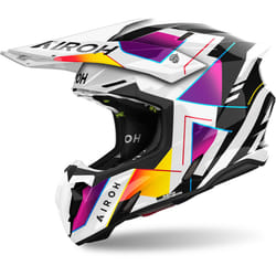 Airoh Twist 3 Rainbow Casco da motocross, nero-bianco-rosa, dimensione XL per uomo